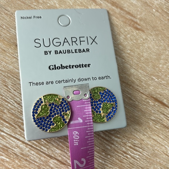 NWT Sugarfix by Baublebar Globetrotter Globe Pave Earrings - Picture 4 of 4